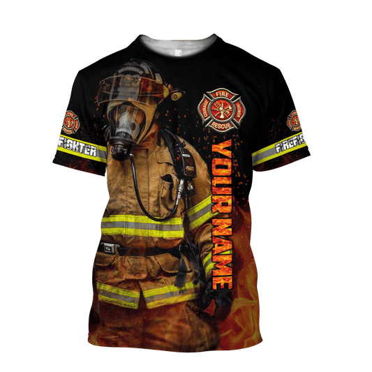 UniJames Firefighter Unisex Shirts Custom Name Hoodie 3D All Over Printed