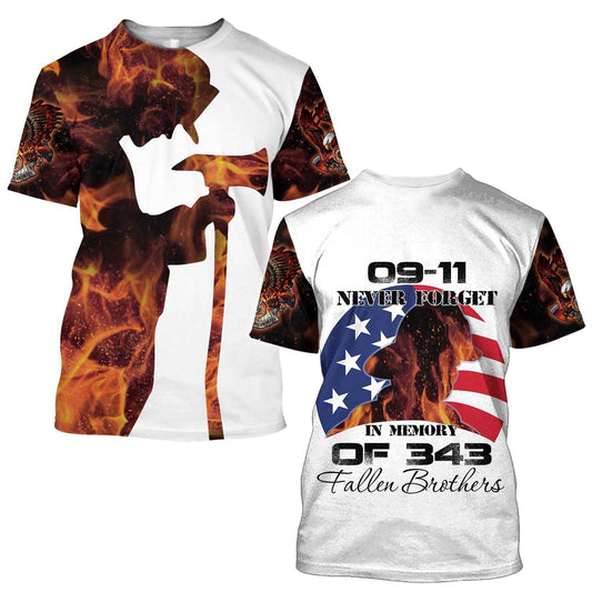 UniJames Firefighter Never Forget Our Fallen Brothers 3D All Over Printed For Men And Women Hoodie