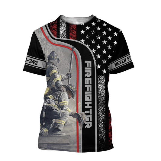 UniJames Firefighter Never Forget Our Fallen Brothers 3D All Over Printed Shirt & Short For Men And Women Hoodie