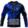 UniJames Blue Skull Firefighter Hoodie Shirts For Men And Women