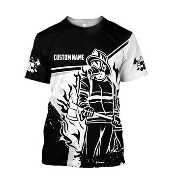 UniJames Personalized Firefighter Black White Color 3D All Over Printed Hoodie For Men And Women