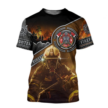 UniJames Brave Firefighter 3D All Over Printed Hoodie Shirt