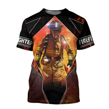 UniJames I'M A Brave Firefighter 3D All Over Printed Hoodie