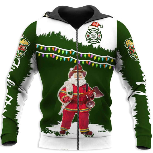 UniJames Santa Firefighter 3D All Over Printed Shirts Hoodie