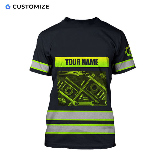 UniJames Mechanic Is My Job Personalized Name N Flag 3D Over Printed Shirts No