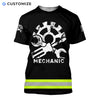 UniJames Proud To Be US Mechanic Personalized Name 3D Over Printed Shirts No