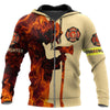 UniJames Respectful Firefighter Printed Hoodie For Men And Women TQHSA