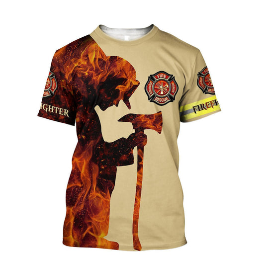 UniJames Respectful Firefighter Printed Hoodie For Men And Women TQHSA