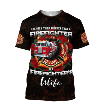 UniJames All Over Printed Firefighter's Wife Hoodie DA-MEI