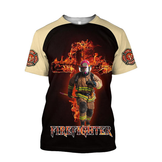 UniJames Firefighter A Child Of God, A Man Of Faith Printed Hoodie For Men And Women
