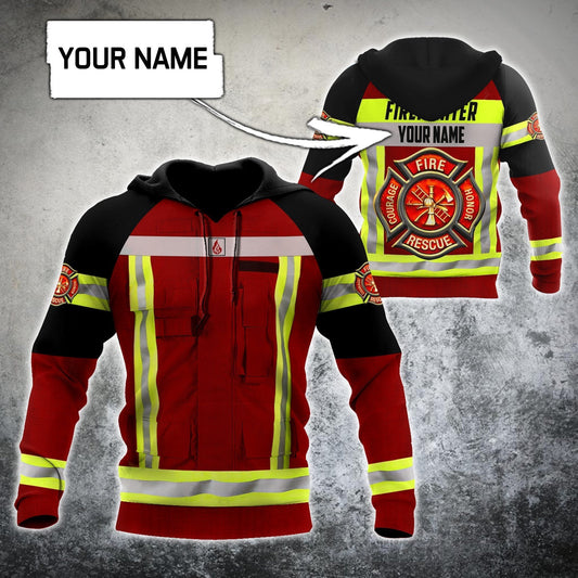 UniJames Customize Name Firefighter Hoodie For Men And Women MH