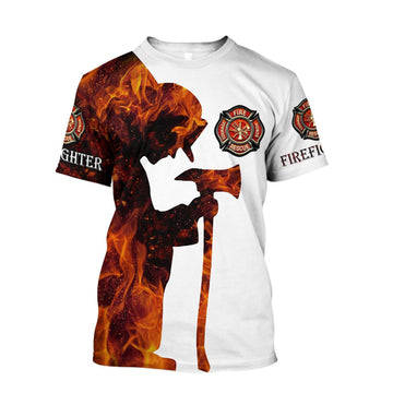 UniJames Respectful Firefighter Printed Hoodie For Men And Women