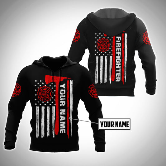 UniJames Customize Name Firefighter 3D All Printed Hoodie For Men And Women DA