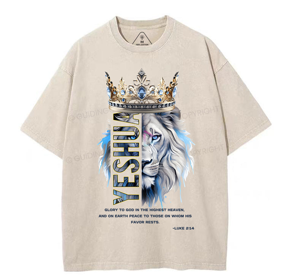 Glory To God In The Highest Heaven Christian Washed T-Shirt Sale - GuidingCross