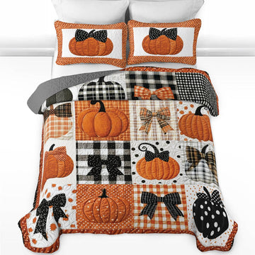 Uni All Season Quilt 3-Piece Set Pretty Pumpkins
