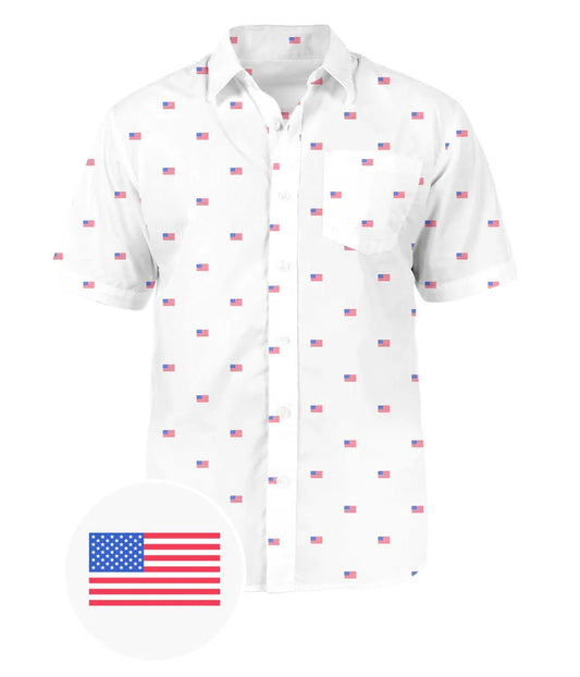UniJames Men's USA Grand Ol' Flag Button Down Shirt