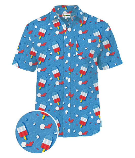 UniJames Men's Patriotic Pops Button Shirt