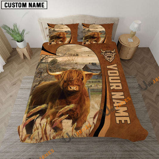 Uni Highland Premium Brown Pattern 3D Bedding Set