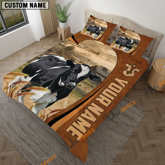 Uni Holstein Premium Brown Pattern 3D Bedding Set