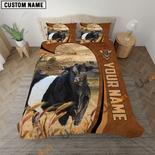 Uni Belted Galloway Premium Brown Pattern 3D Bedding Set