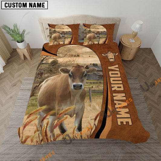 Uni Jersey Premium Brown Pattern 3D Bedding Set