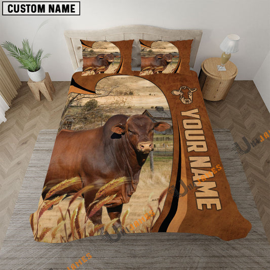 Uni Beefmaster Premium Brown Pattern 3D Bedding Set
