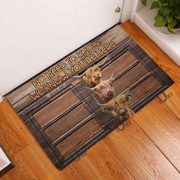 Uni Highland Window Pattern Custom Name Doormat