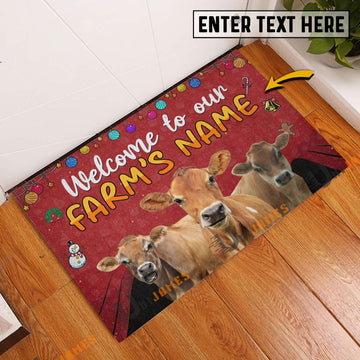 Uni Jersey Christmas Custom Name Doormat