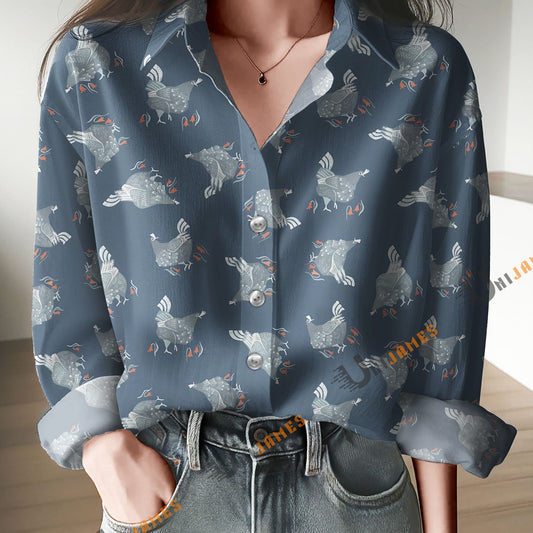 Unique Dear Stella Chickens Casual Shirt