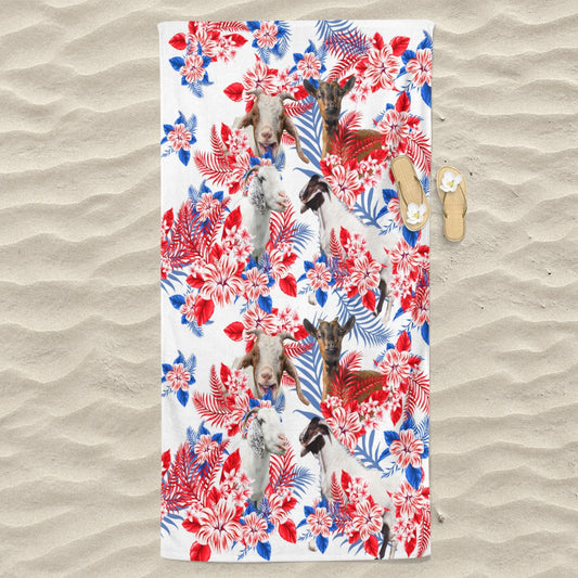 Goat Hawaiian Inspiration Beach Towel