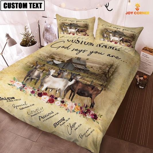 Uni Goat God Says You Are Custom Name Bedding Set
