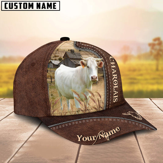 Uni Charolais Customized Name Leather Pattern Cap