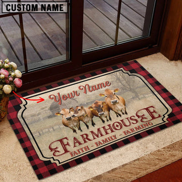 Uni Jersey Faith Family Farming Custom Name Doormat