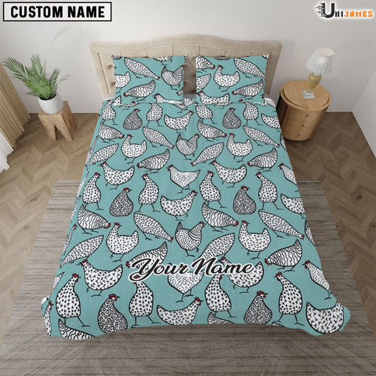 Uni Chicken New Pattern Custom Name Bedding Set