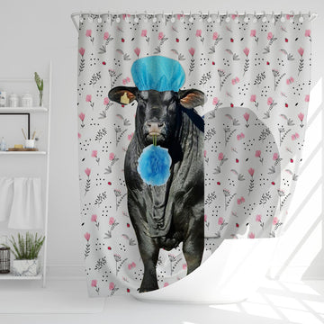 Uni Brangus Flower 3D Shower Curtain