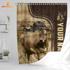 Uni Brown Swiss Leather Pattern Custom Name Shower Curtain