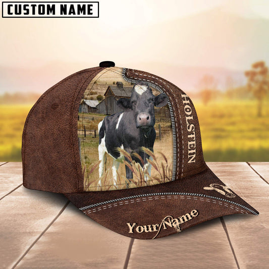 Uni Holstein Customized Name Leather Pattern Cap