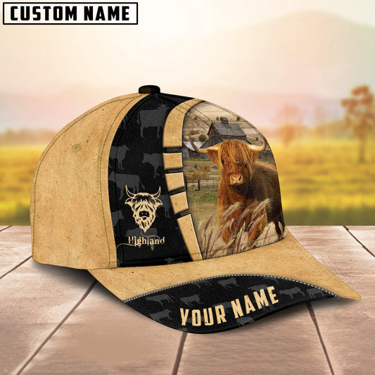 Uni Custom Name Highland Cattle 3D Cap