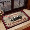Uni Black Baldy Faith Family Farming Custom Name Doormat