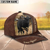 Uni Black Angus Customized Name Leather Pattern Cap