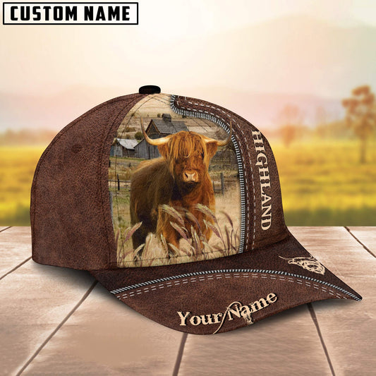 Uni Highland Customized Name Leather Pattern Cap