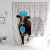 Uni Shorthorn Flower 3D Shower Curtain