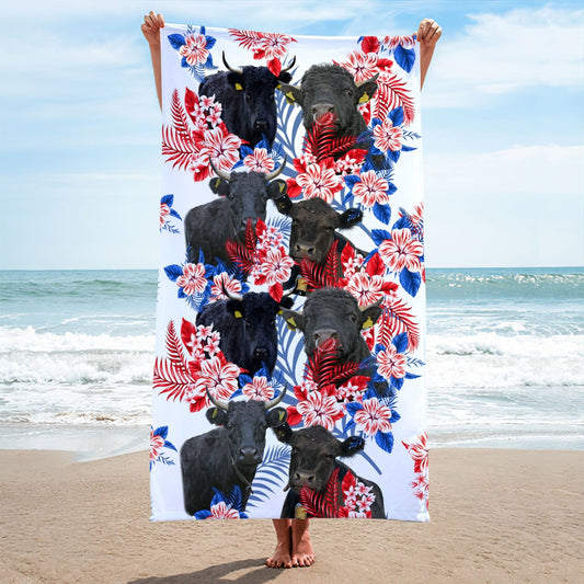 Dexter Cattle Hawaiian Inspiration Beach Towel
