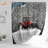 Uni Red Tractor Brick Wall 3D Shower Curtain
