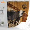 Uni Custom Name Black Hereford Pattern Shower Curtain
