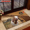 Uni Boer Goat Personalized - Welcome Brown Doormat