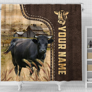 Uni Dexter Leather Pattern Custom Name Shower Curtain