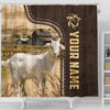 Uni Goat Leather Pattern Custom Name Shower Curtain