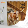 Uni Custom Name Texas Longhorn Pattern Shower Curtain