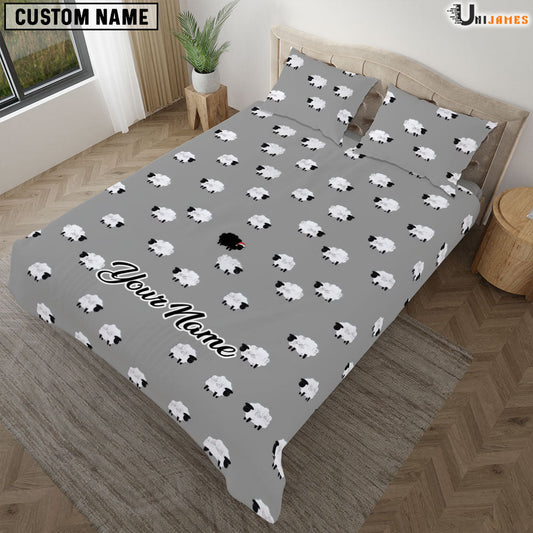 Uni Sheep Pattern Custom Name Bedding Set
